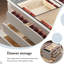 Armoire à bijoux 59,06 po moderne de style crème minimaliste avec tiroirs de grande capacité, armoire à bijoux et présentoir de plancher