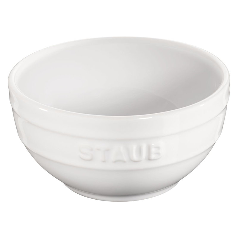 Bol rond en céramique 17 cm, Blanc, 4,5 pouces