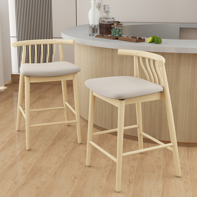 Tabouret de comptoir, Blanc / naturel