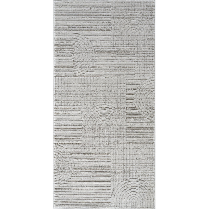 Tapis gris avec tapis, Tapis de couloir 2 pi 3 po x 5 pi 1 po