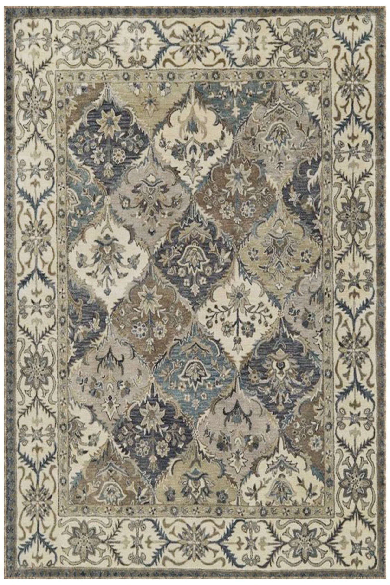 East Urban Home Green Traditional Floral Patterned Woven Floor Rug ...