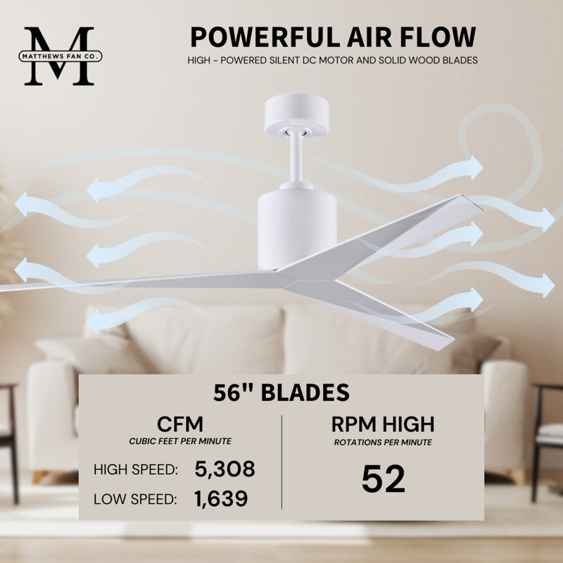 Eliza Outdoor Downrod Ceiling Fan, Old Oak Tone, Gloss White