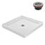 Base de douche en acrylique blanc brillant 32 "x 32" avec drain central Streamline, drain inclus-117295482
