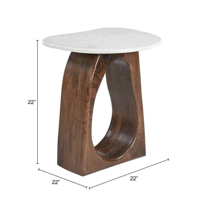 Table d'appoint Daejon Vara blanc et noyer