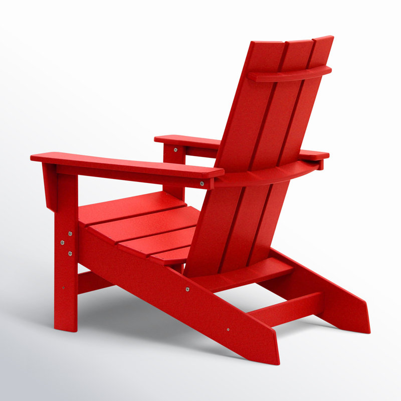Chaise Adirondack en PEHD toutes saisons Ratcliff, Rouge vif