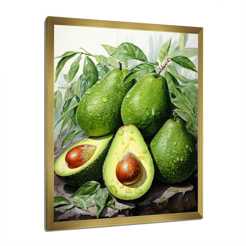 Fruit Lush Avocado II, reproduction d'art sur toile, H 32 po x l 24 po x P 1 po, Encadrement doré