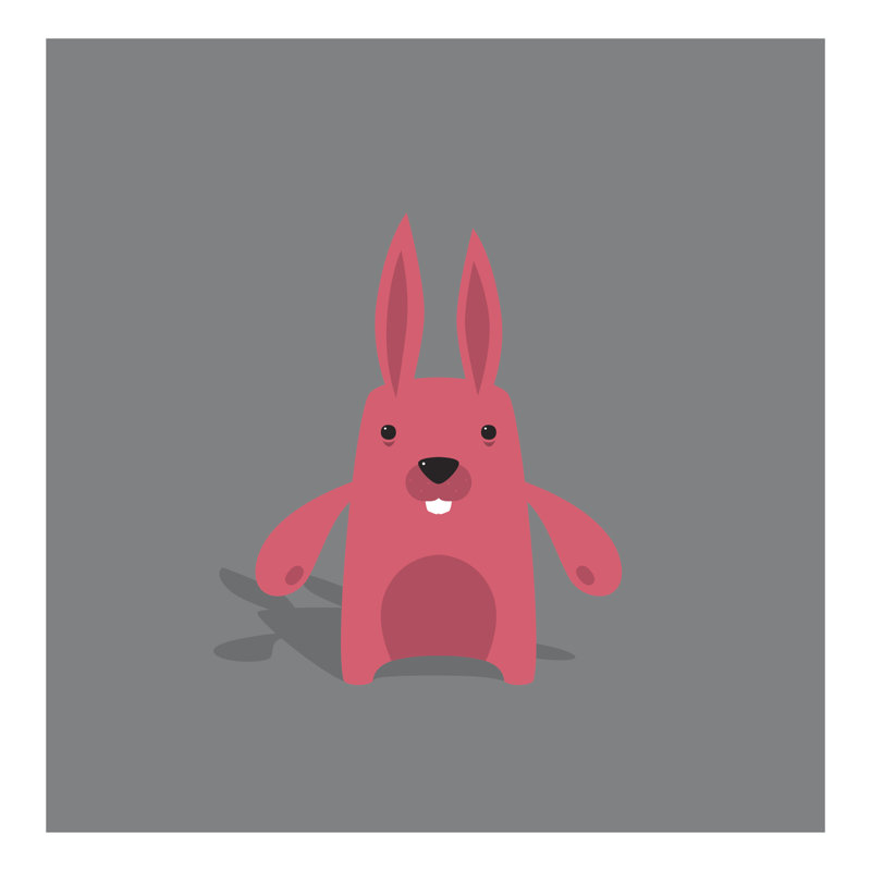 Tiny Pink Bunny Character by 4khz - Wrapped Canvas Print, 51cm H x 51cm W