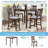 5 Piece Dining Table Set, Wooden Dining Square Table Set For 4, Counter Height Kitchen Table Set With Square Table And 4 Upholstered Chairs For Small Space-1475006266