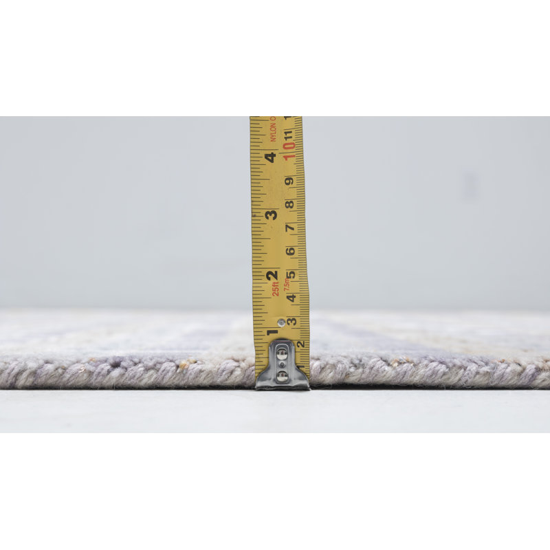 Hand Loomed Striped Area Rug in Yellow