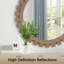 Miroir mural rond 28 po x 28 po en bois massif de style bohémien-1423881401