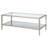 Hera 45" Wide Rectangular Coffee Table with Mirror Shelf in Satin Nickel-70422533