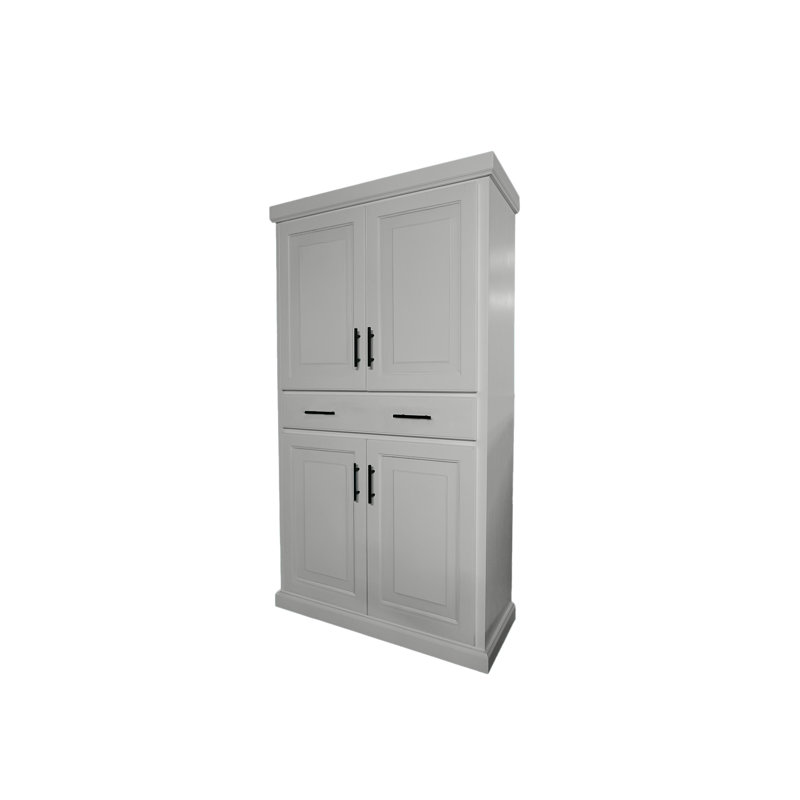 Savannah Solid Wood Kitchen Pantry cabinet with drawer, Bright White