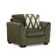 Fauteuil de salon Roundhill Furniture Marvella avec revêtement en chenille Mosswood et coussin décoratif texturé