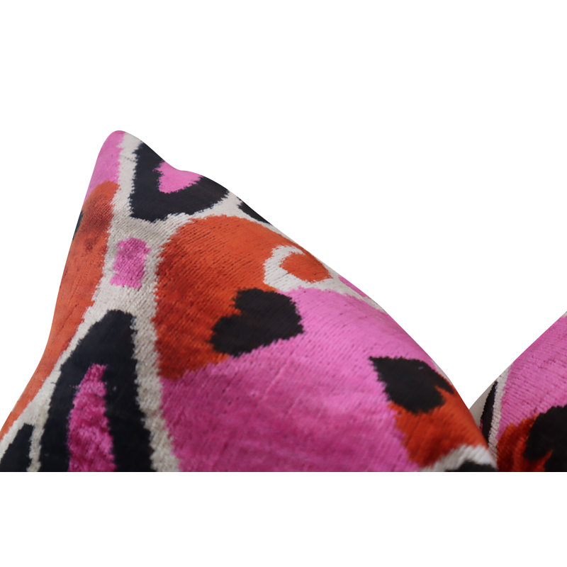 Velvet Rectangular Pillow Cover & Insert, Orange Geometric Shapes