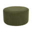 Repose-pieds rond et repose-pieds en velours côtelé, pouf rembourré vert olive pour le salon, base en contreplaqué moderne