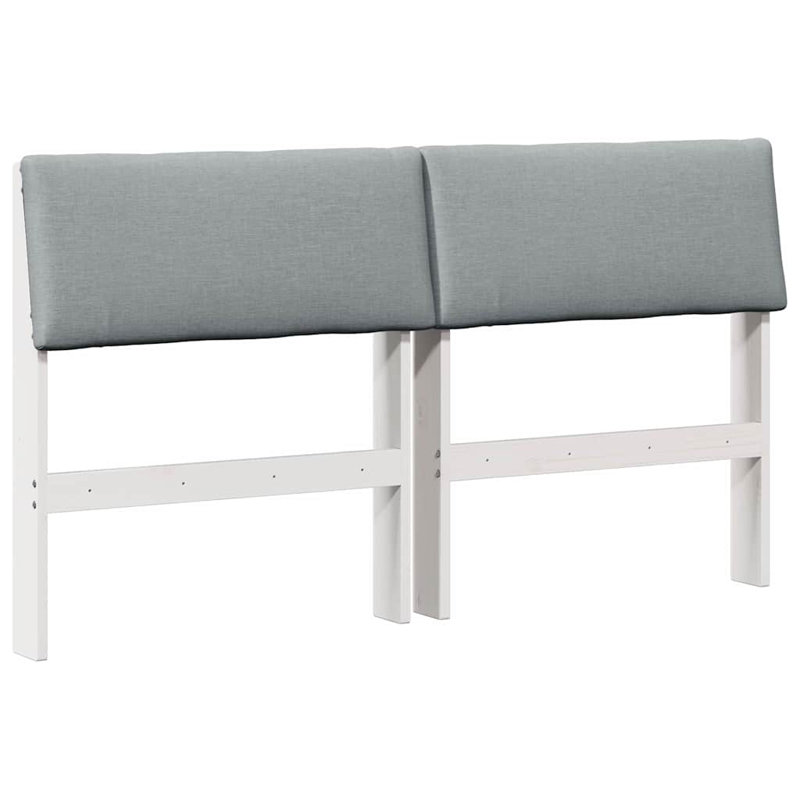 Solid Wood Headboard, UK King - DE 150 x 200 cm, Light Grey, White