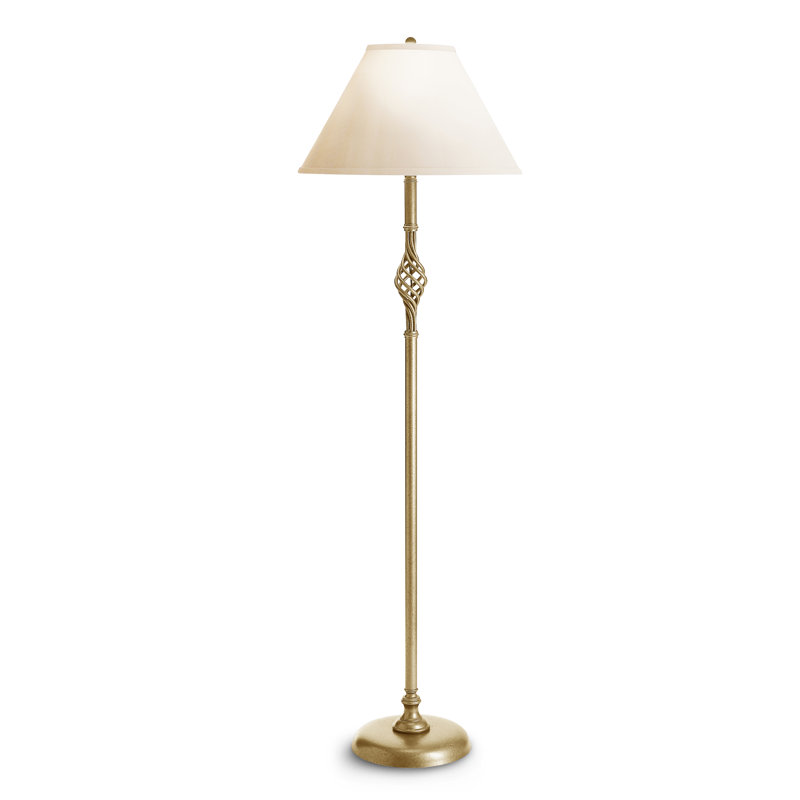 Lampe sur pied 45 "Twist Basket, Anna ton naturel, Laiton moderne