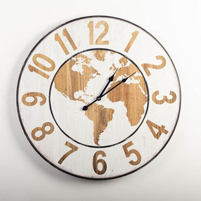 Horloge murale, carte du monde