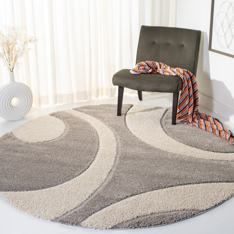Kerio Shag Performance Abstract Rug, Round 6'7"