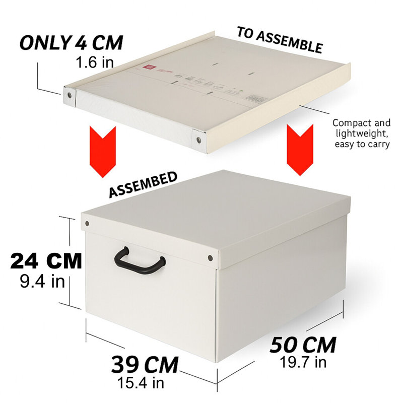 Storage Box: 6pk Large - Beige, Beige