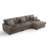 3 - Piece Upholstered Light Brown Faux Rabbit Fur Flannel Modular Sectional Sofa with Armrests & Throw Pillows-1817654549
