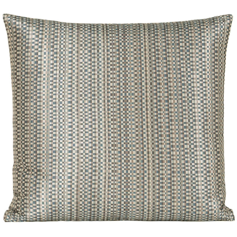 Housse et insert de coussin carré en mélange de coton Dortmund, 20 po x 20 po, Bleu