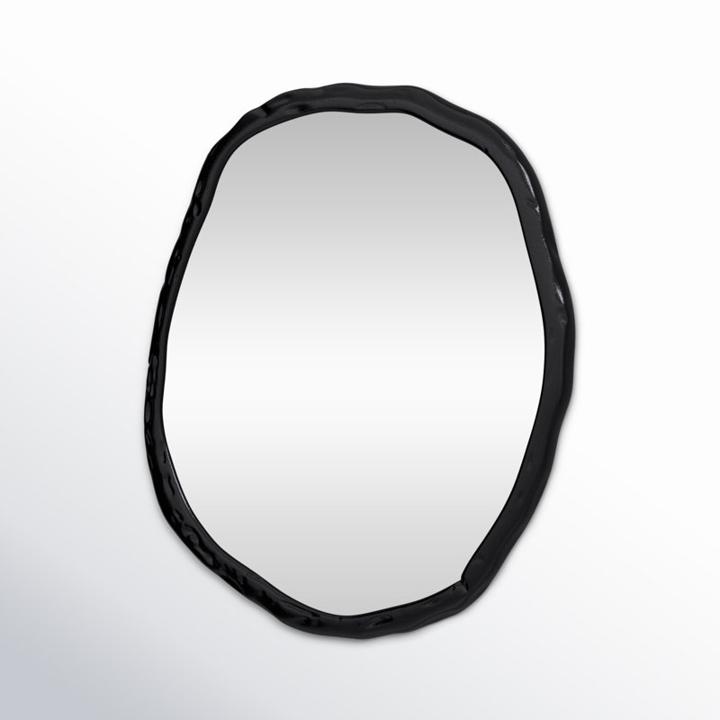 Nola Aluminum Novelty Mirror, Black, 36.5" x 36.5"