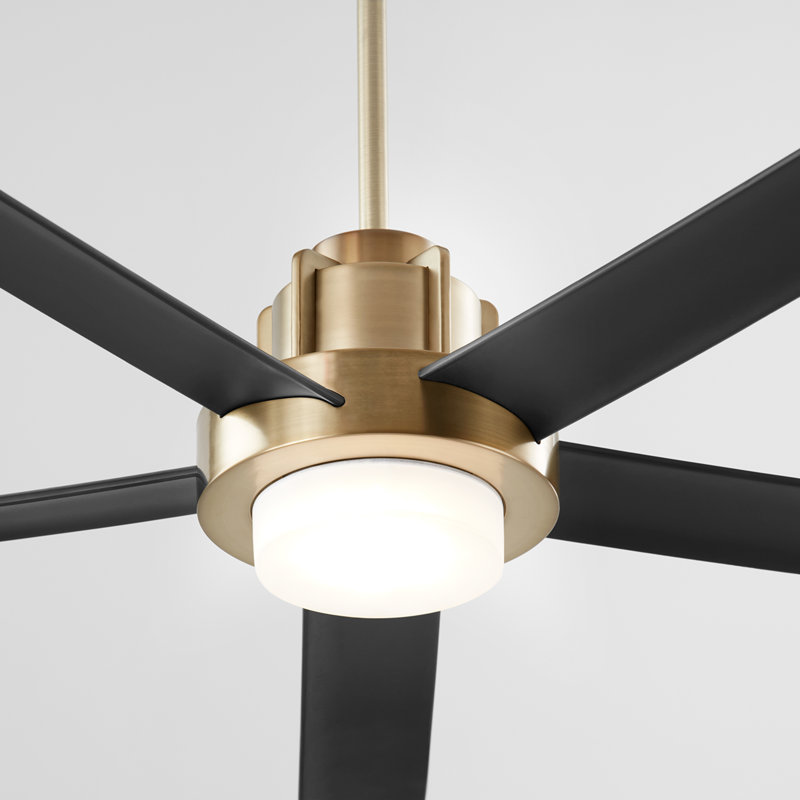 Audey 80'' Ceiling Fan, Gold with Black Blades