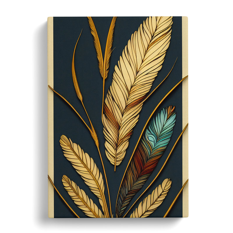 Stunning Feathers - Wrapped Canvas, 50cm H x 35cm W x 3cm D