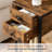Tall Nightstand, End Table With 2 Drawers And Storage Shelf, Industrial Telephone Side Table For Study, Bedroom, Space Saving, Easy Assembly, Greige And Black BG72BZ01-952390568