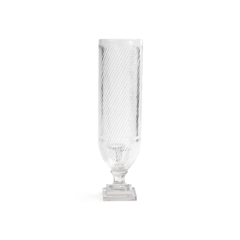 Maison de Verre Whisper Cut Glass Hurricane Taper Holder, 5.5" x 20.75"
