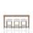 Frosted Glass Console Table With 3 Stools