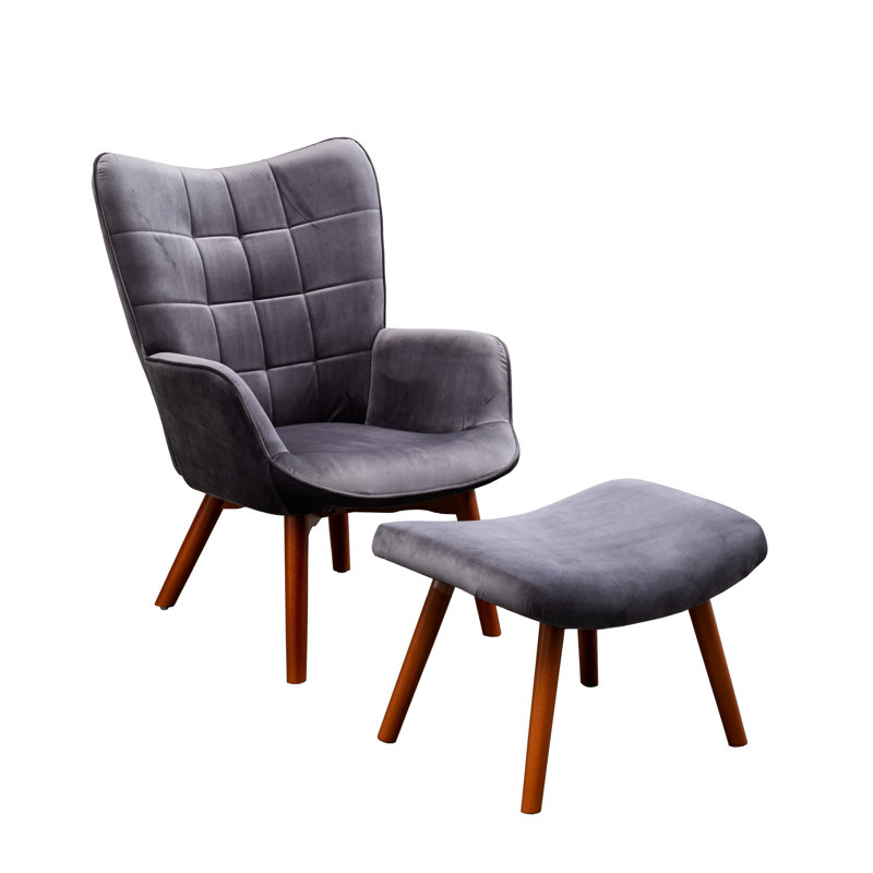 Fauteuil d'appoint en velours gris avec budget exceptionnel