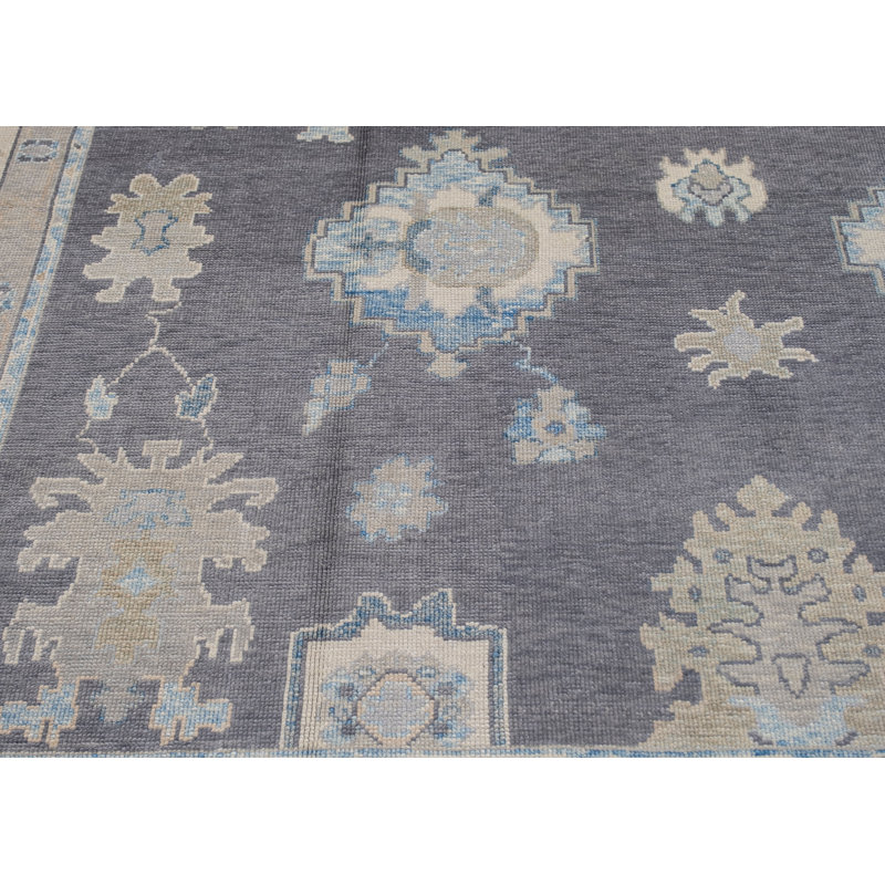 Tapis turc Oushak fait à la main 12 pi 1 po x 14 pi 9 po