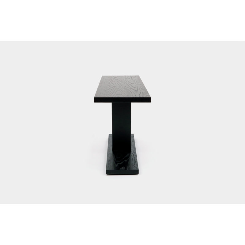 Solid Wood Console Table, Black Oak, 24" H x 48" W x 18" D, Powder Coated Matte Black