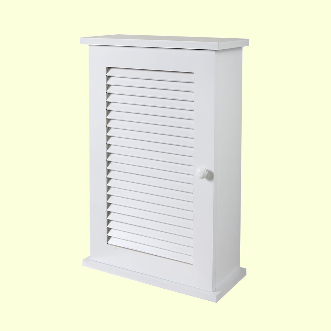 Wall Mounted Cabinet, Hanging Medicine Cabinet With 3 Tiers, Single Louvered Door, Floating Cupboard Winston Porter