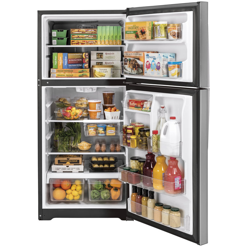 GE® 21.9 Cu. Ft. Garage Ready Top-Freezer Refrigerator, Smudge Resistant Stainless Steel