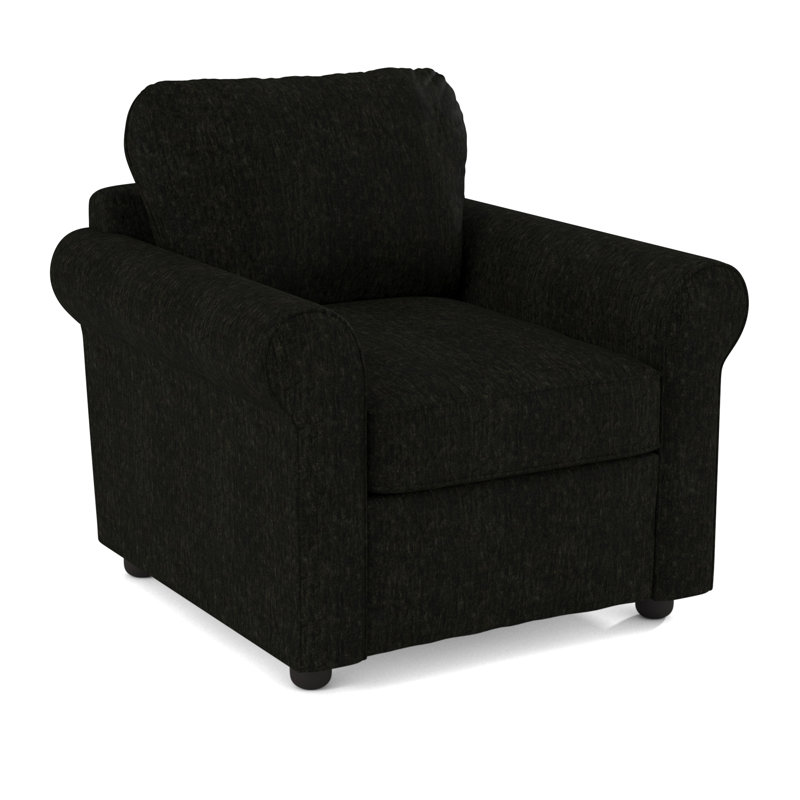 Warrington Upholstered Armchair, Nave Charcoal Performance Distressed Velvet