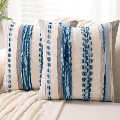 Ensemble de 2 housses de coussins décoratifs bohème 18 x 18 Boho
