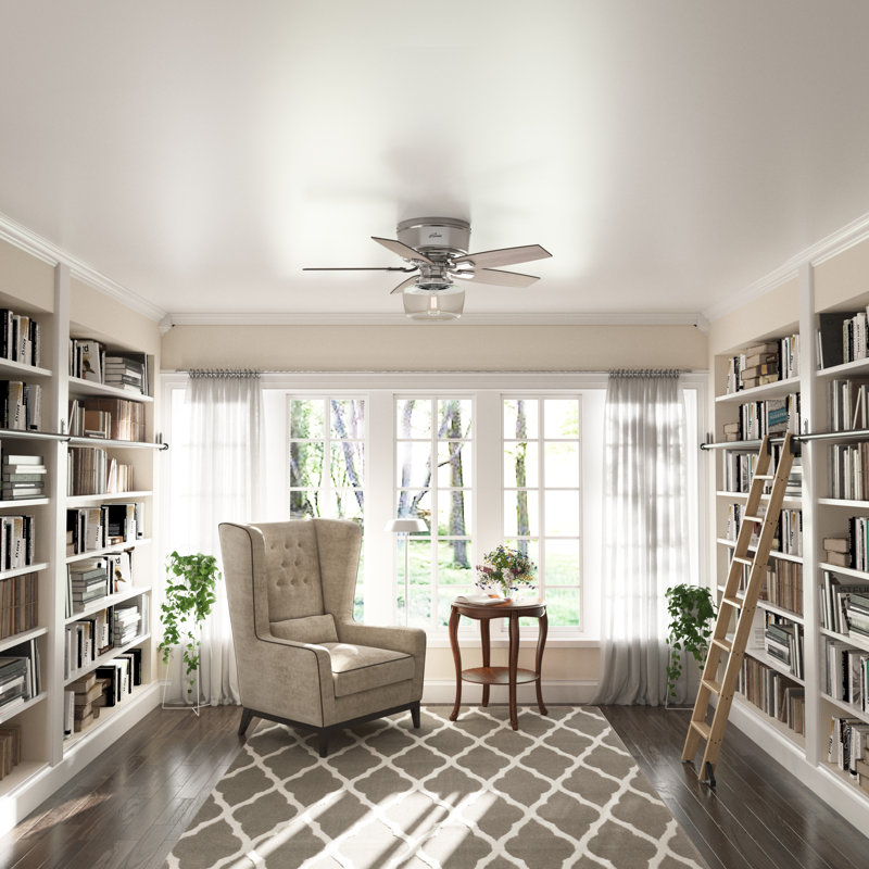 Brushed Nickel 44" Ceiling Fan with Remote and LED Light