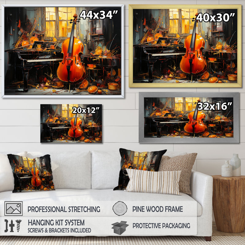 Makya Sunlit Symphony II sur impression sur toile, Cadre simple noir, H 12 po x l 20 po x P 1 po