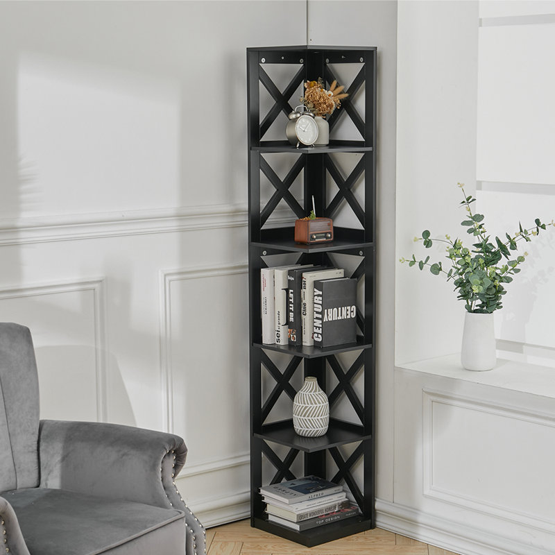 Ottawa 30cm W Cube Bookcase, Black, (5 Shelves) 160” H x 30” W x 30” D