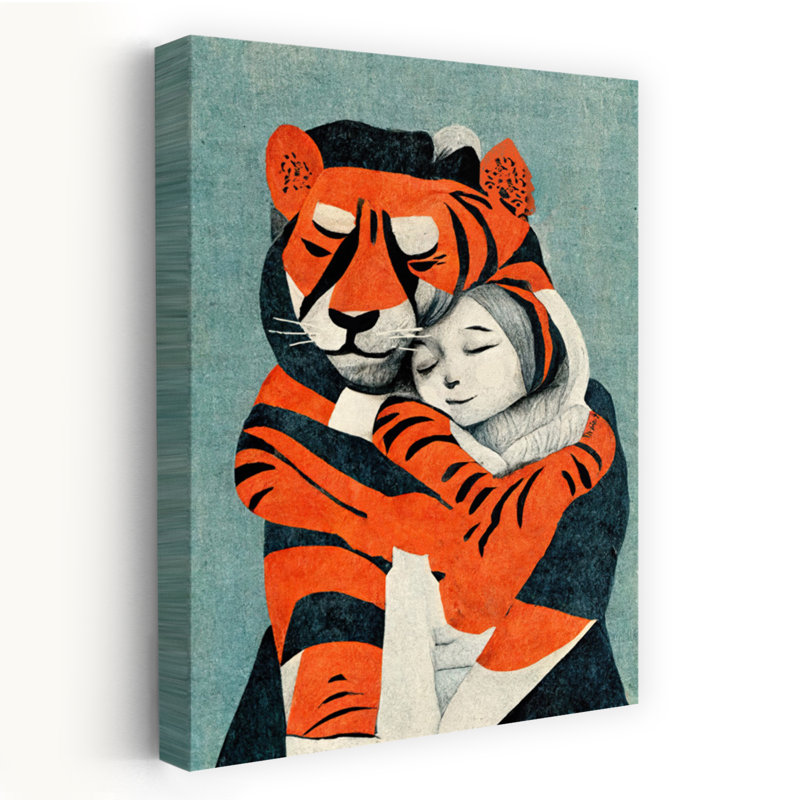 Art contemporain, art moderne tigre, H 60 po x l 40 po