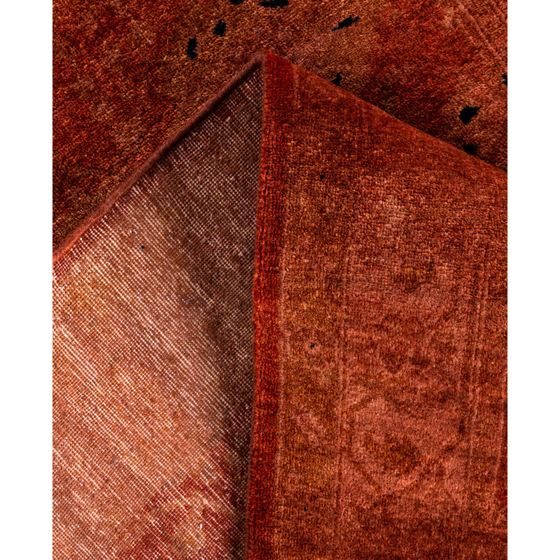 Overdyed Hand-Knotted Wool Modern-Contemporary Brown Runner 3' 1" x 8' 2"