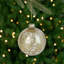 Ornements en forme de boule de Noël en verre doré et argent 4 carats 2,75 po (70 mm)