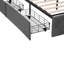 4Ft6 Double Ottoman Bed With 4 Storage Drawers, Tufted Headboard With USB & Type-C Charging, LED Light