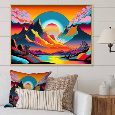 " Arctic Mountain Dreams In Vibrant Retro Colors I "