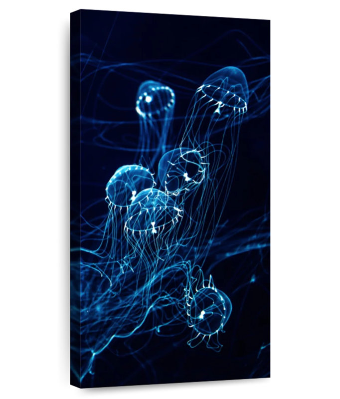 Méduse bleue brillante, H 24 po x l 12 po