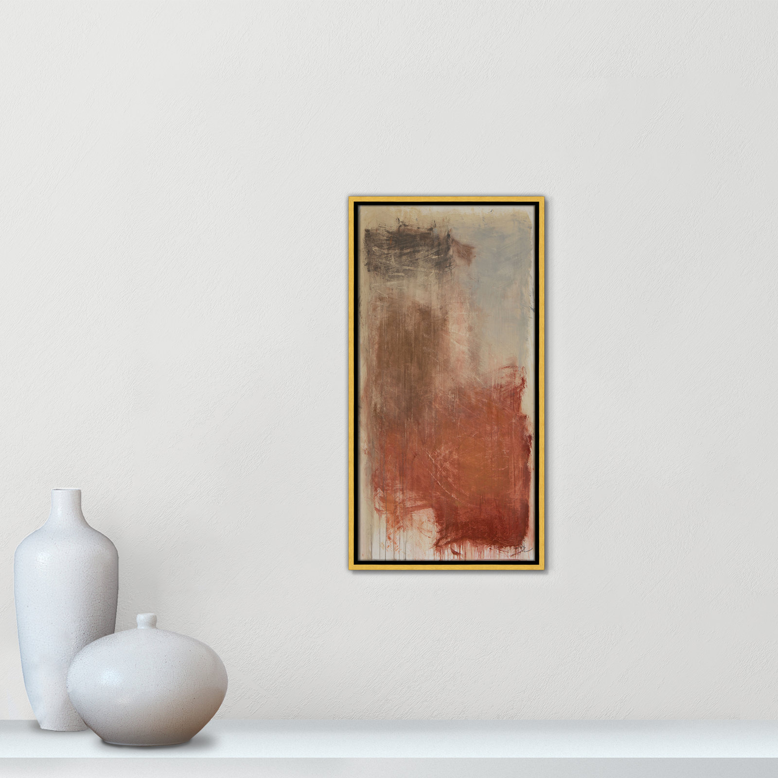 Autumn Over The Rivera Print by , 25.5" H x 13.5" W, Gold
