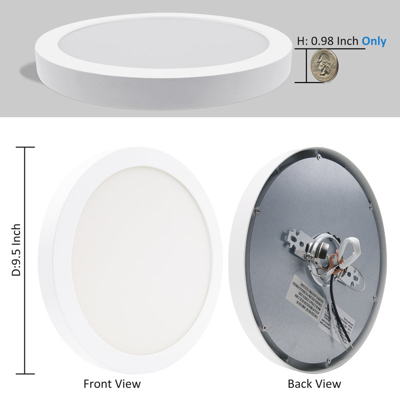Ultra-Thin LED Flush Mount Ceiling Light, Dimmable, Single Color Temperature, Energy-Saving Fixture for Small Indoor Spaces, cETL Listed, 1-Year Warranty